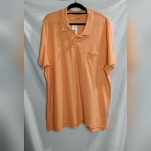 Sun River Clothing Co. Mens Size 2XL XXL Polo Short Sleeve Shirt Orange NWT